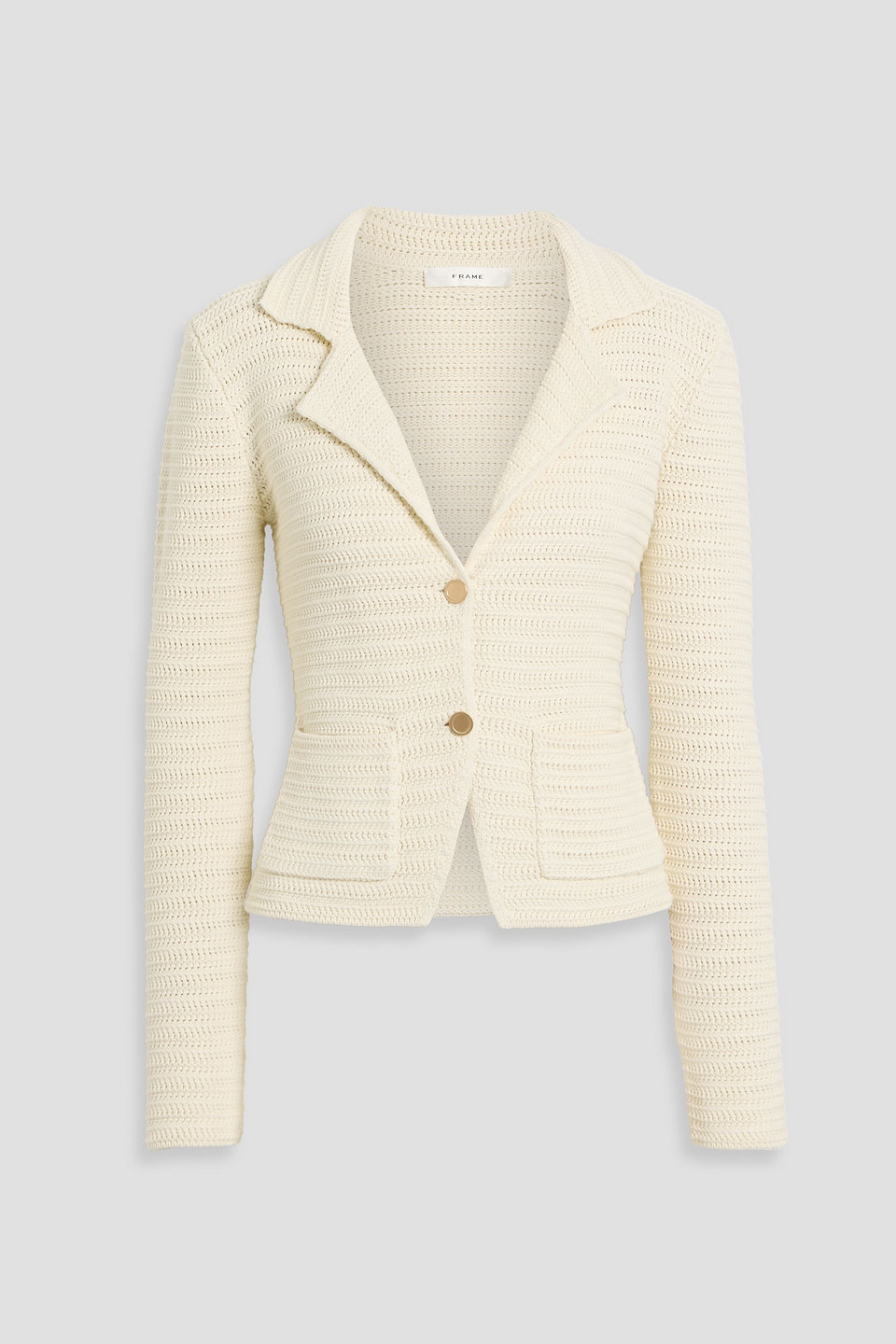 Frame Crocheted Cotton Blazer In White