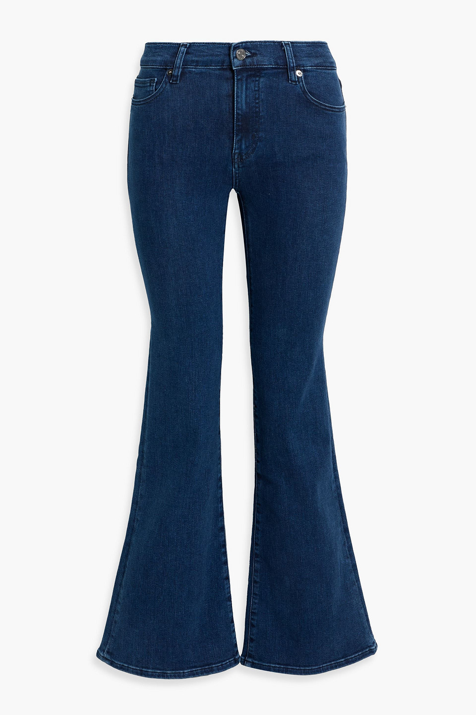 Frame The Icon High-rise Flared Jeans In Blue