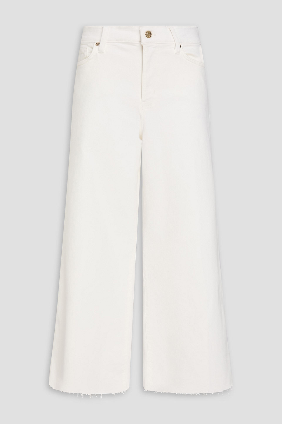 Frame Le Palazzo Crop High-rise Wide-leg Jeans In White
