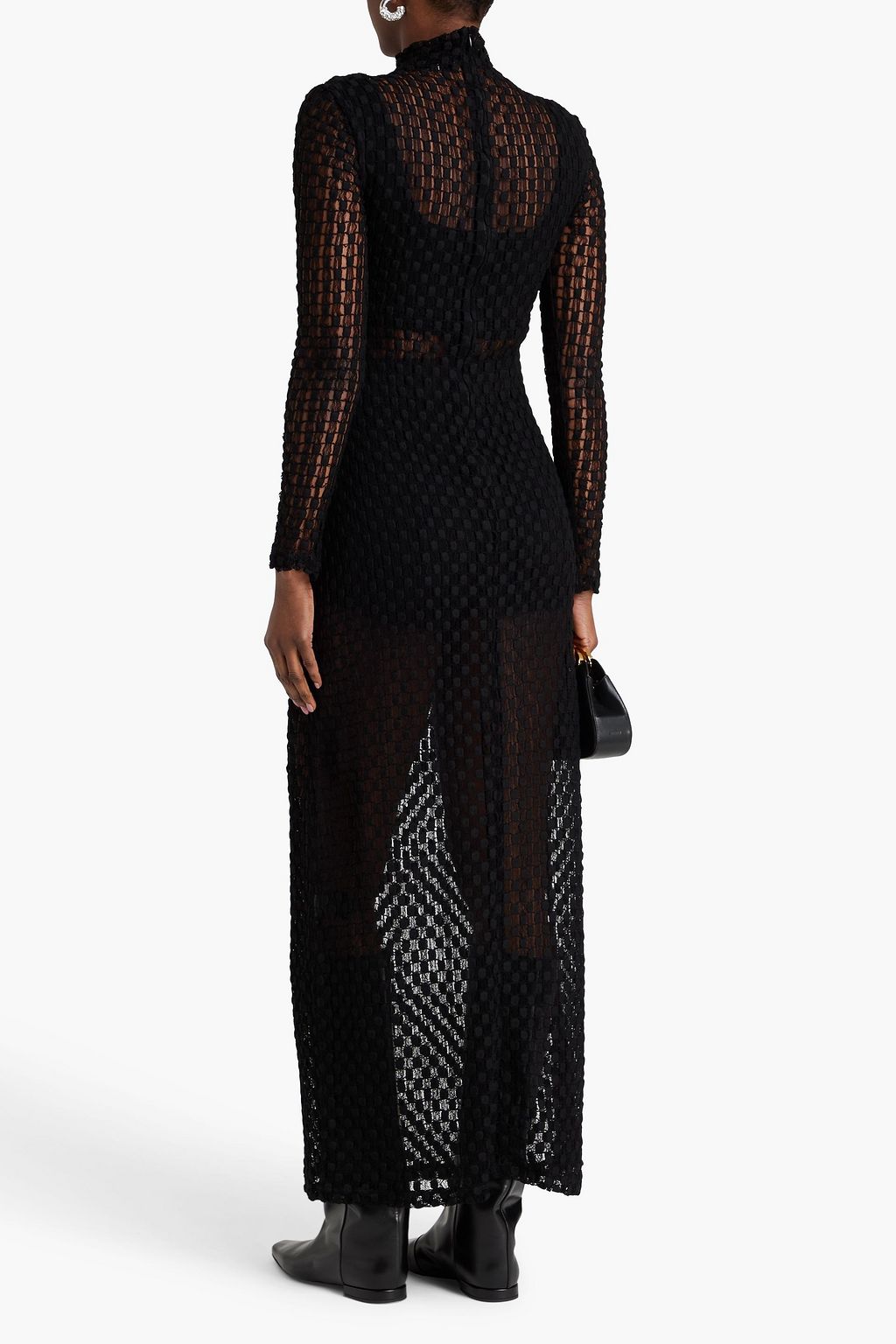 RÓHE فستان طويل من الدانتيل المصنوع من مزيج من القطن