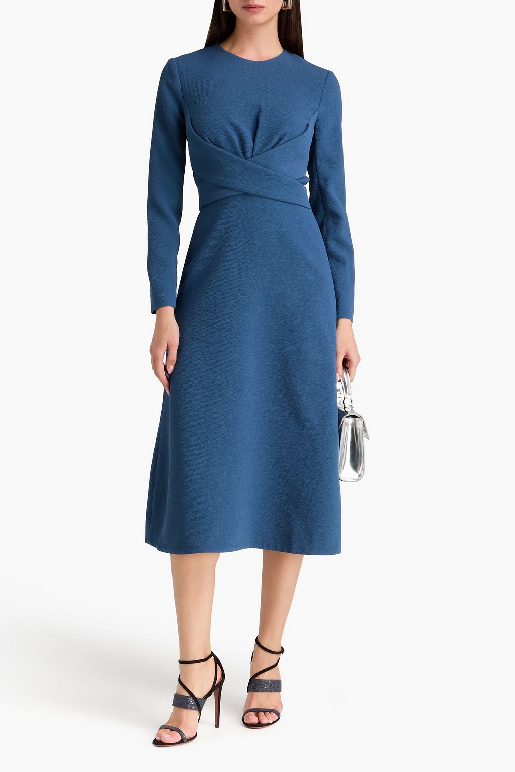 EMILIA WICKSTEAD Elta draped crepe midi dress