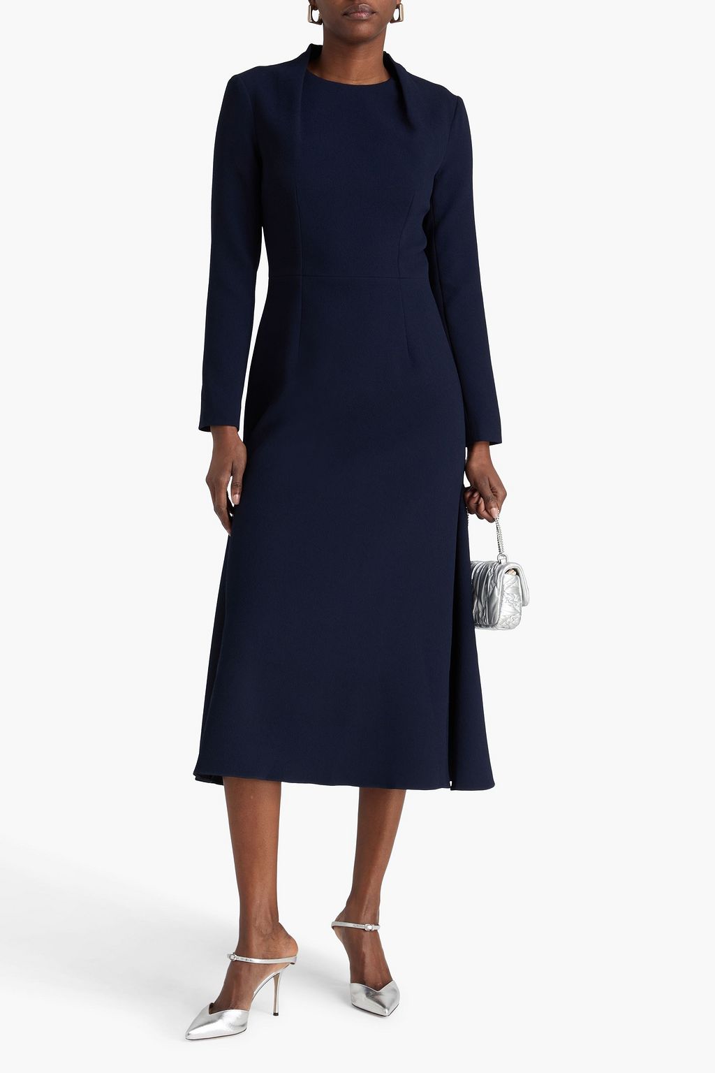 EMILIA WICKSTEAD Seneca pleated crepe midi dress