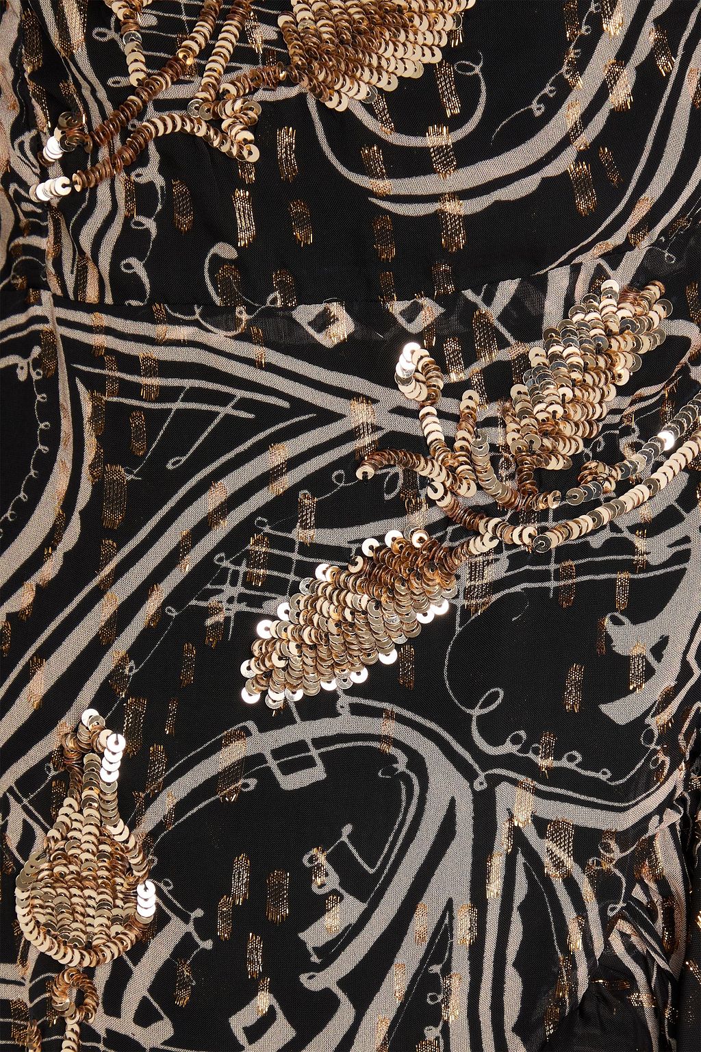 TEMPERLEY LONDON Silvana printed metallic fil coupé mini wrap dress