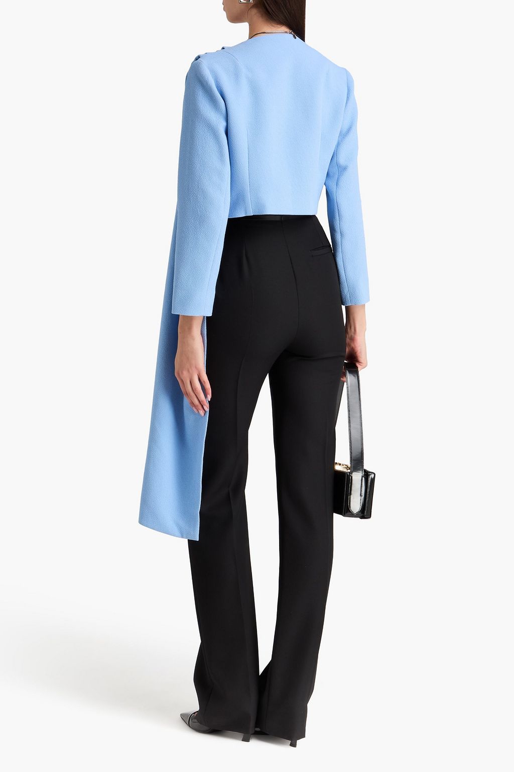 EMILIA WICKSTEAD جاكيت "ميغي" قصير من الكريب بتصميم منسدل