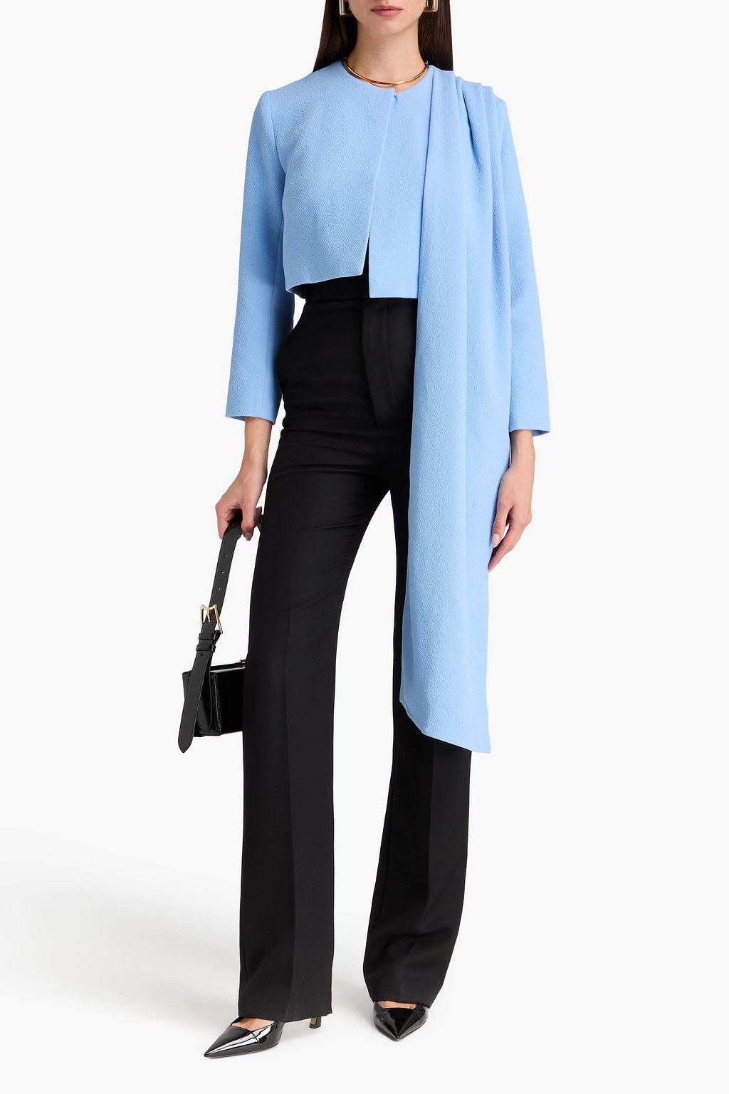 EMILIA WICKSTEAD جاكيت "ميغي" قصير من الكريب بتصميم منسدل