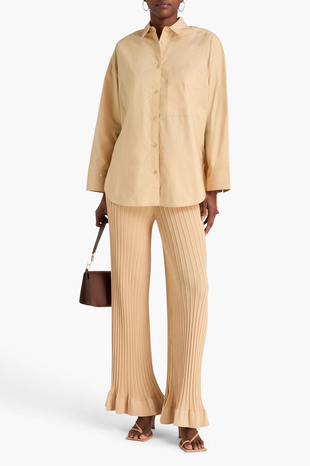 BY MALENE BIRGER Schlaghose aus einer gerippten Baumwollmischung