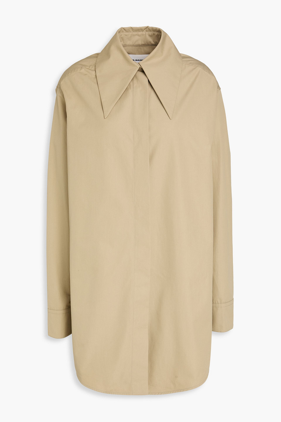 jil sander - oversized cotton-poplin shirt - green - fr 40
