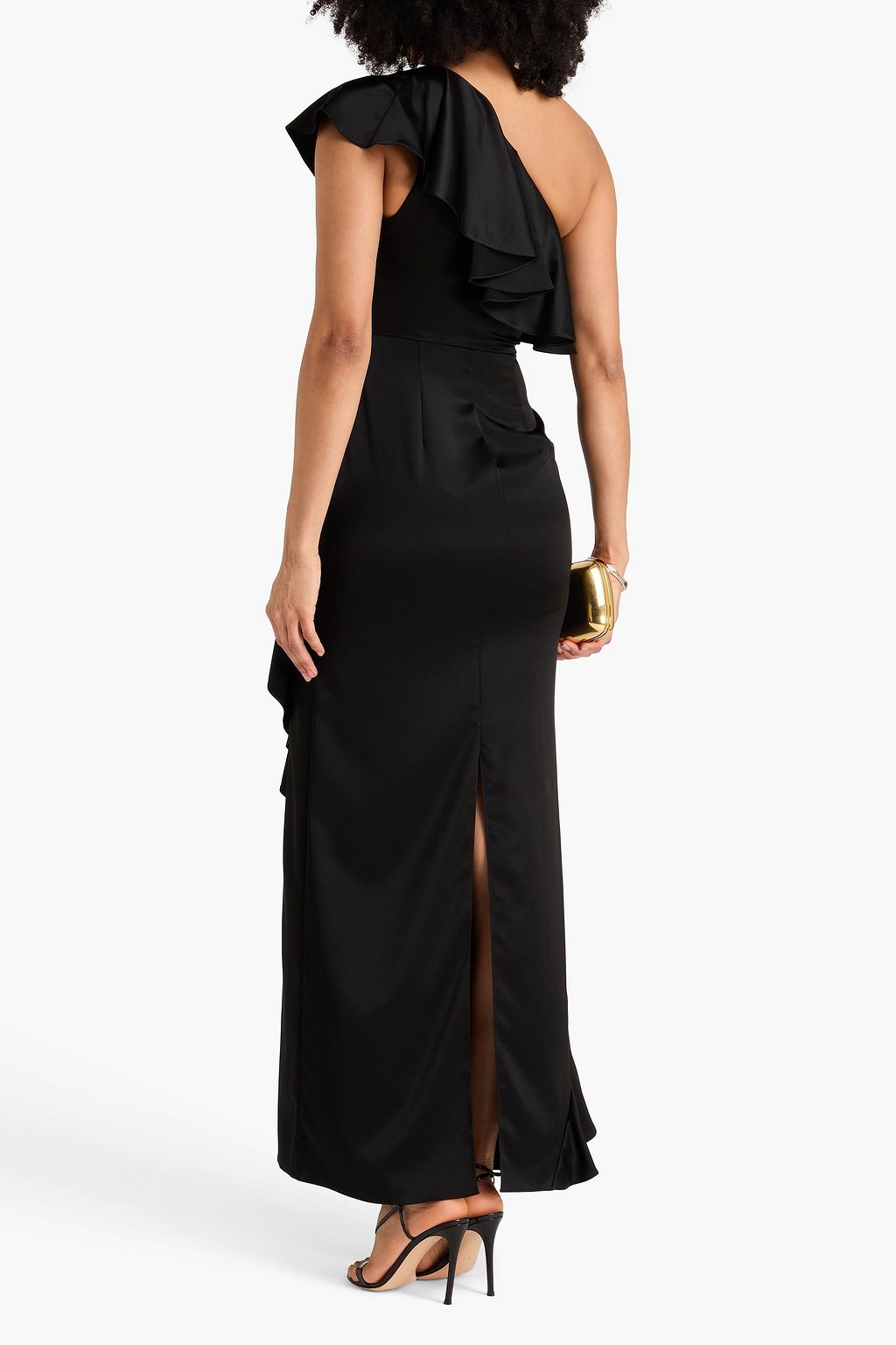 TEMPERLEY LONDON Sandrelli one-shoulder ruffled satin maxi dress