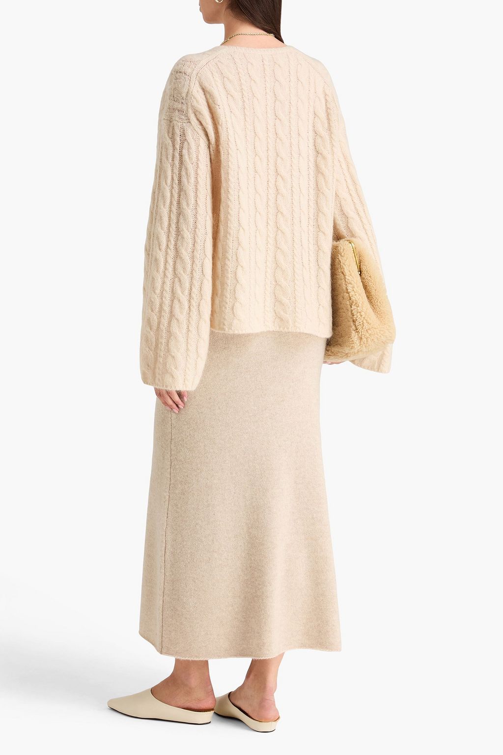 BY MALENE BIRGER كنزة رياضية "كيموني" منسوجة بتصاميم على شكل جدائل