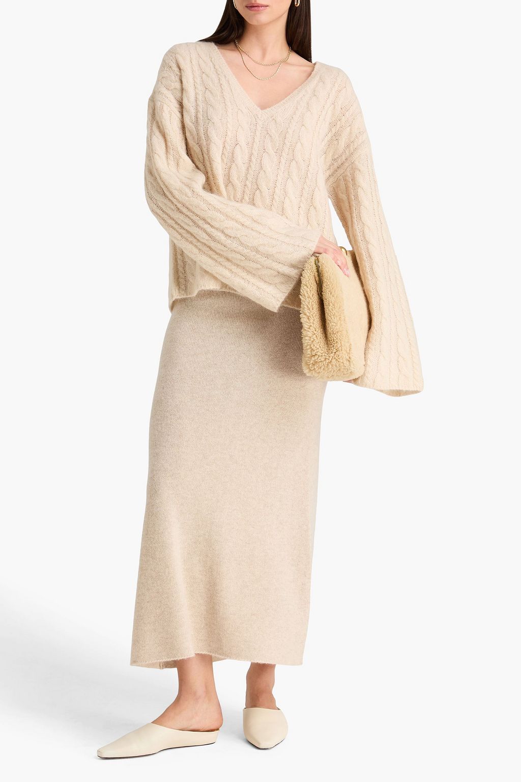 BY MALENE BIRGER كنزة رياضية "كيموني" منسوجة بتصاميم على شكل جدائل