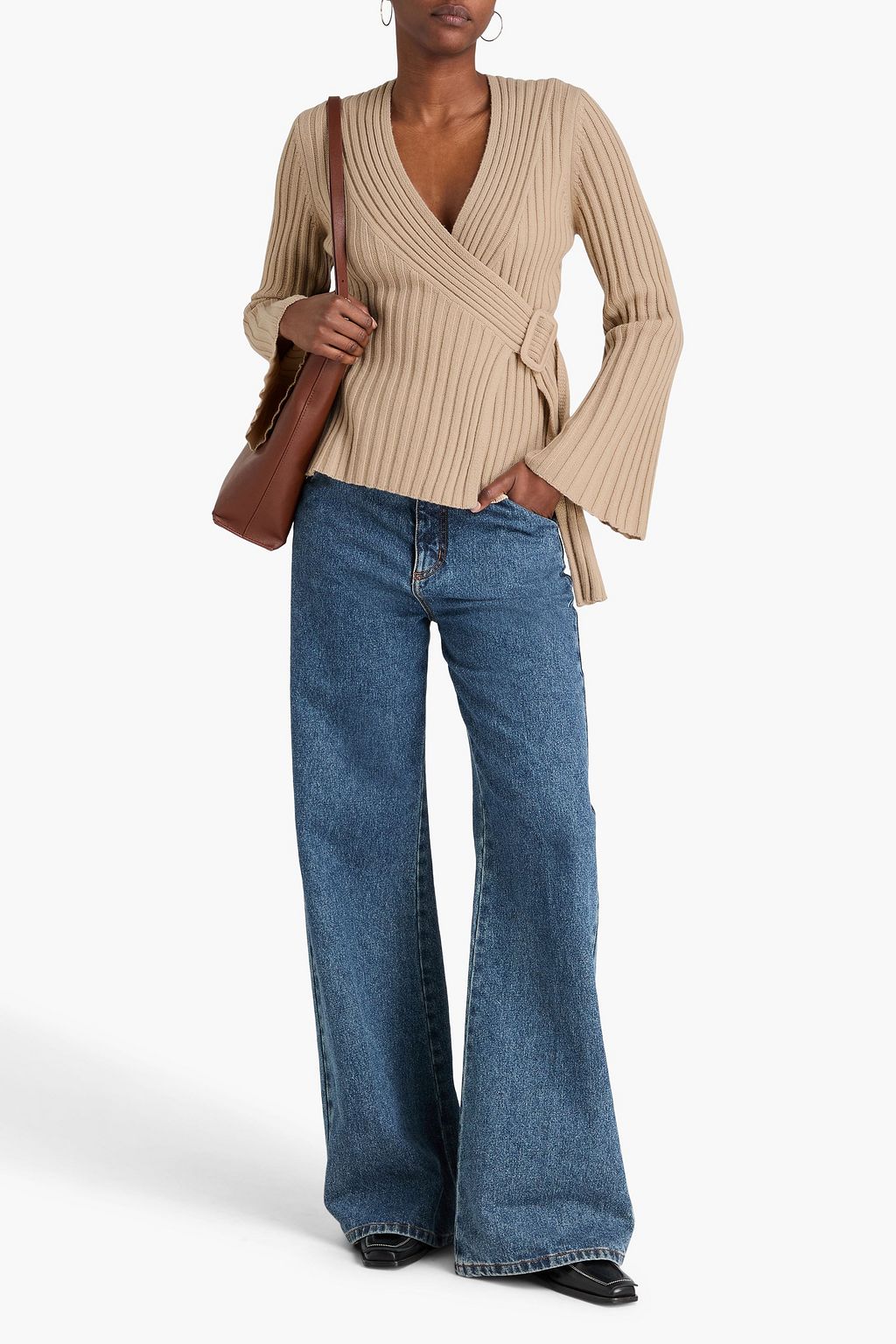 BY MALENE BIRGER Jeyda ribbed merino wool wrap cardigan