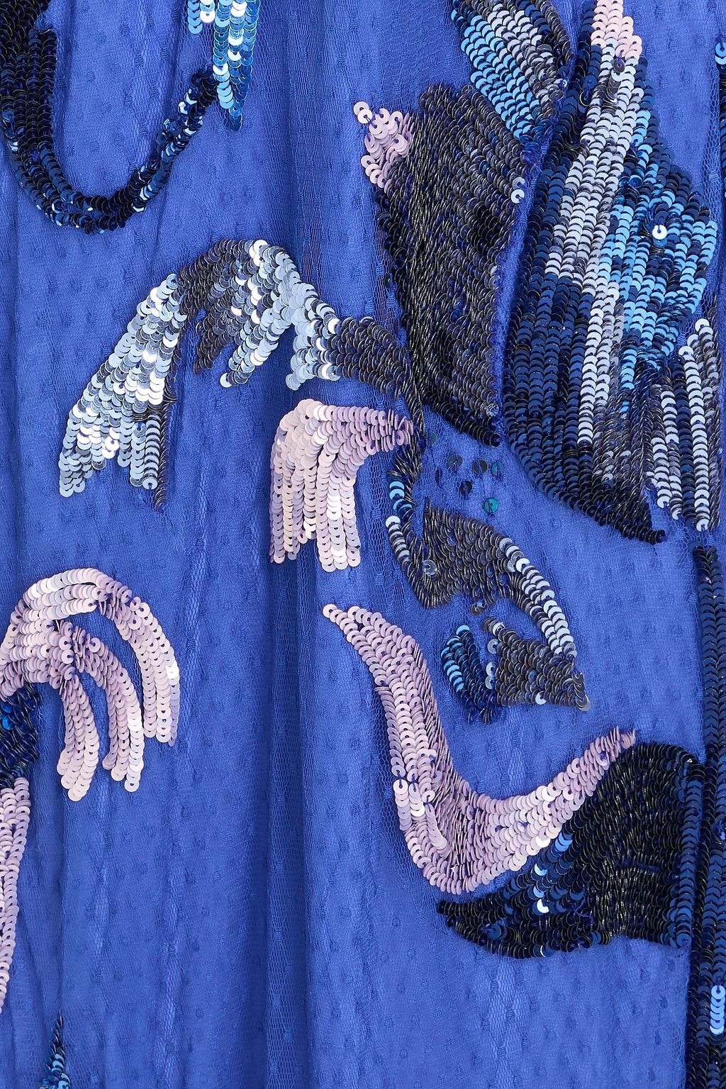 TEMPERLEY LONDON فستان متوسط الطول "نوفيلا" من قماش بوان ديسبري مزيّن بأقراص برّاقة