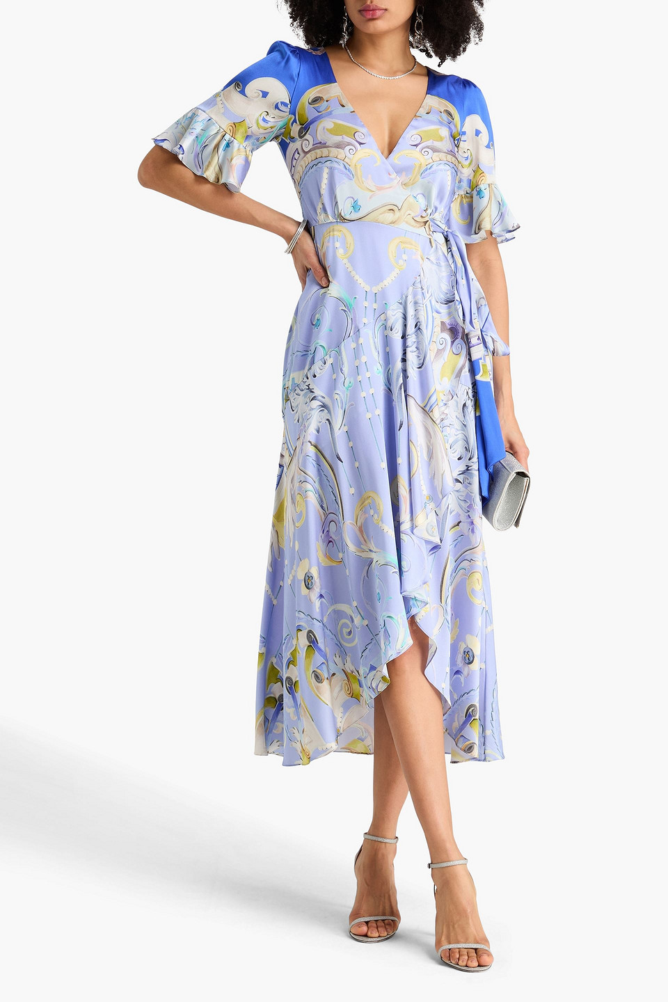  Temperley London - Midi-wickelkleid „carline“ Mit Print - Blau - Uk 12 