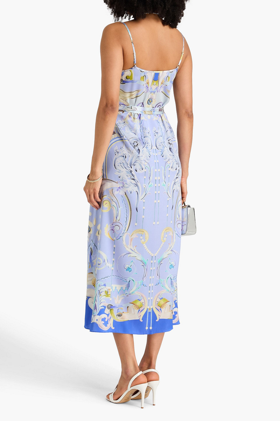  Temperley London - Slip Dress „carline“ In Midilänge Aus Satin Aus Stretch-seide Mit Paisley-print - Blau - Uk 10 