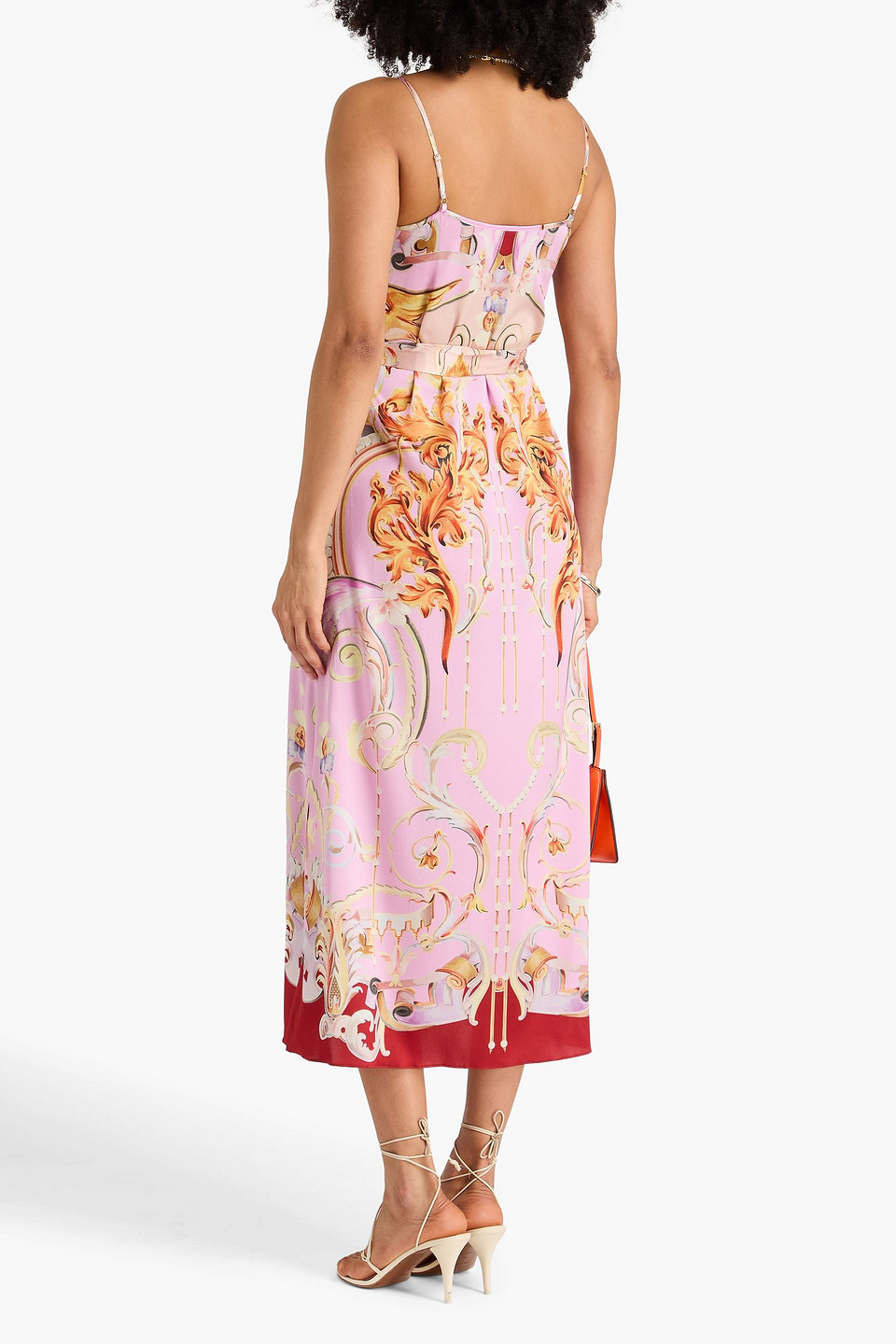  Temperley London - Slip Dress „carline“ In Midilänge Aus Satin Aus Stretch-seide Mit Print - Pink - Uk 6 