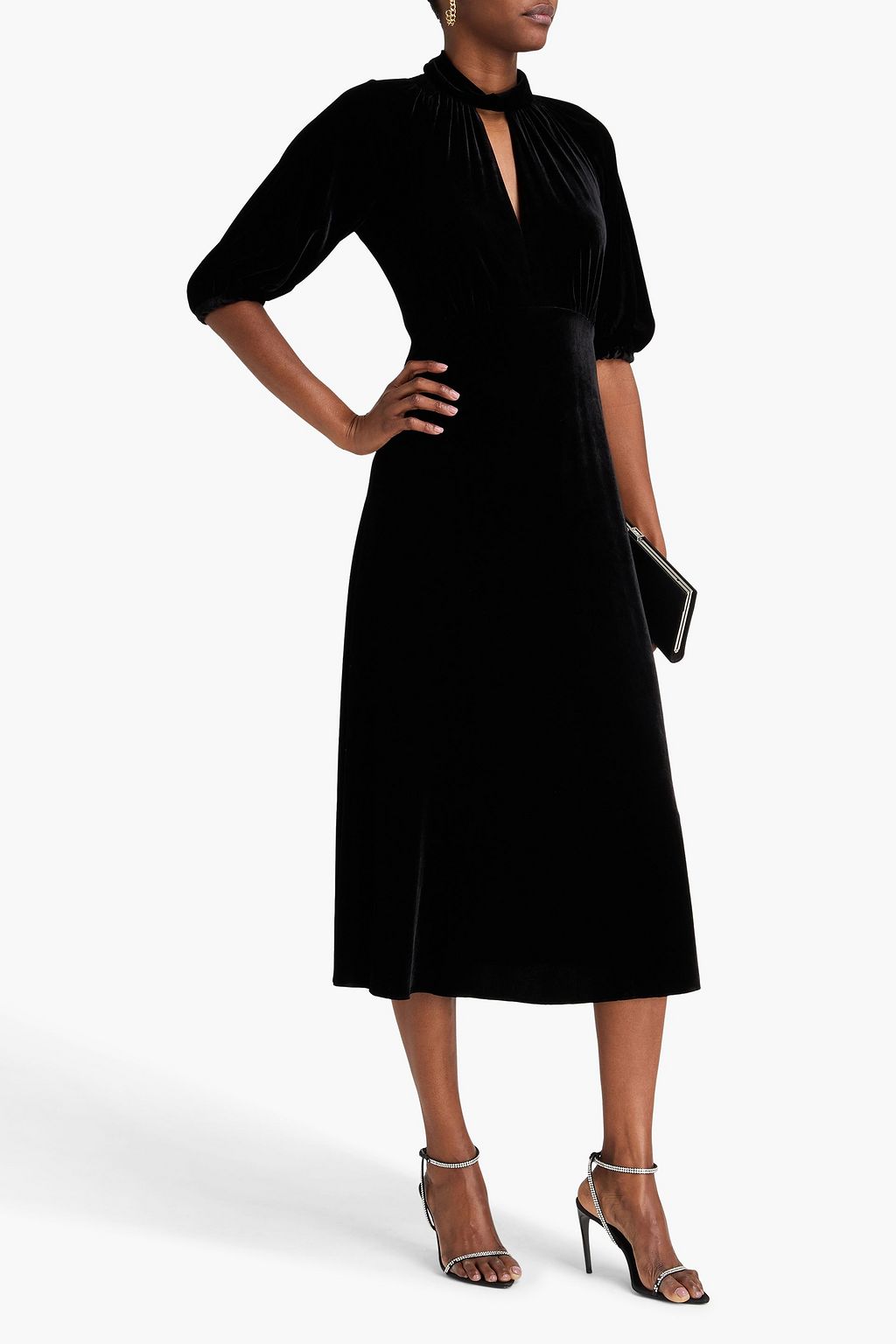 TEMPERLEY LONDON Embellished cutout velvet midi dress