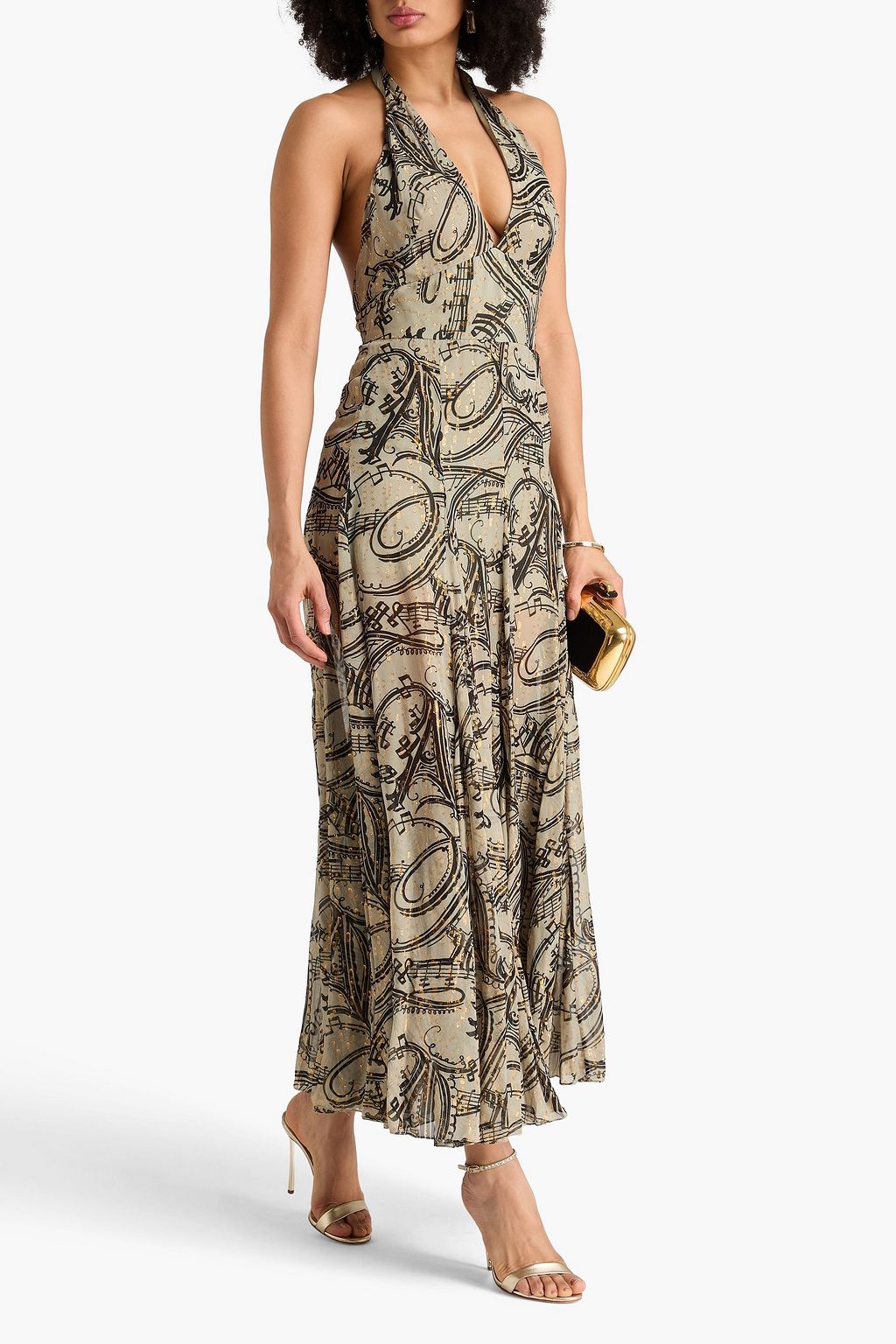 TEMPERLEY LONDON Silvana printed metallic fil coupé maxi dress