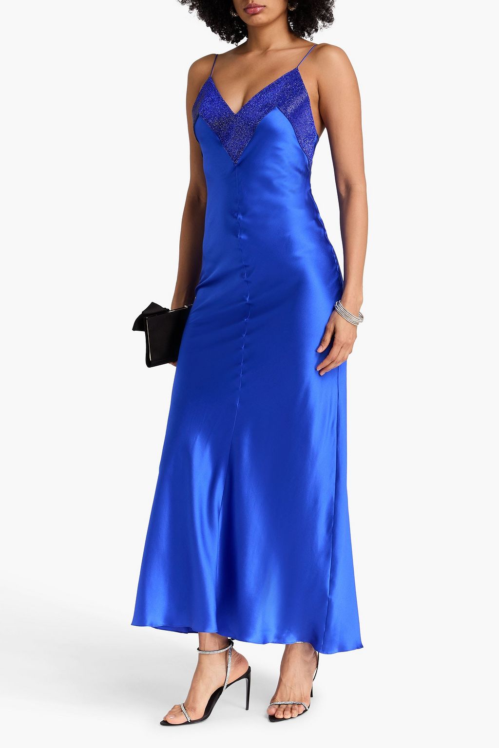 NUÉ Crystal-embellished silk-blend maxi dress