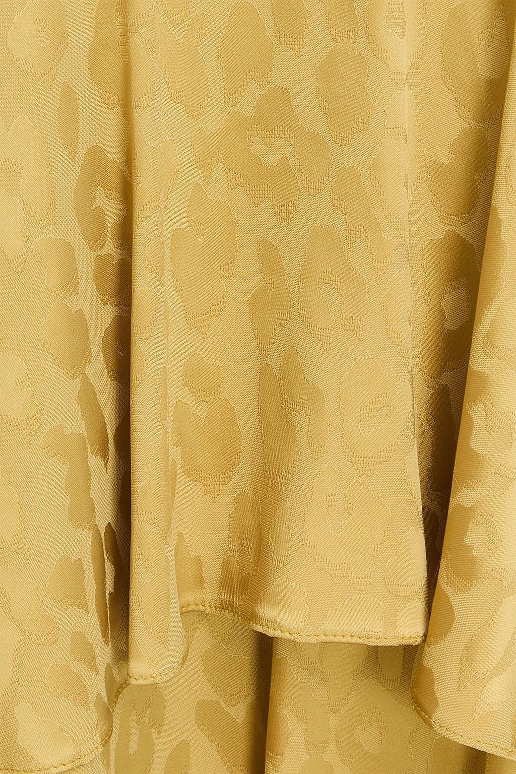 TEMPERLEY LONDON Gestuftes Maxikleid „Willow“ aus Jacquard mit Leopardenmuster und Cut-outs