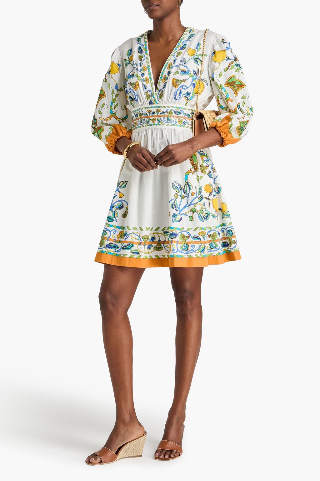 LA DOUBLEJ Printed cotton-sateen mini dress