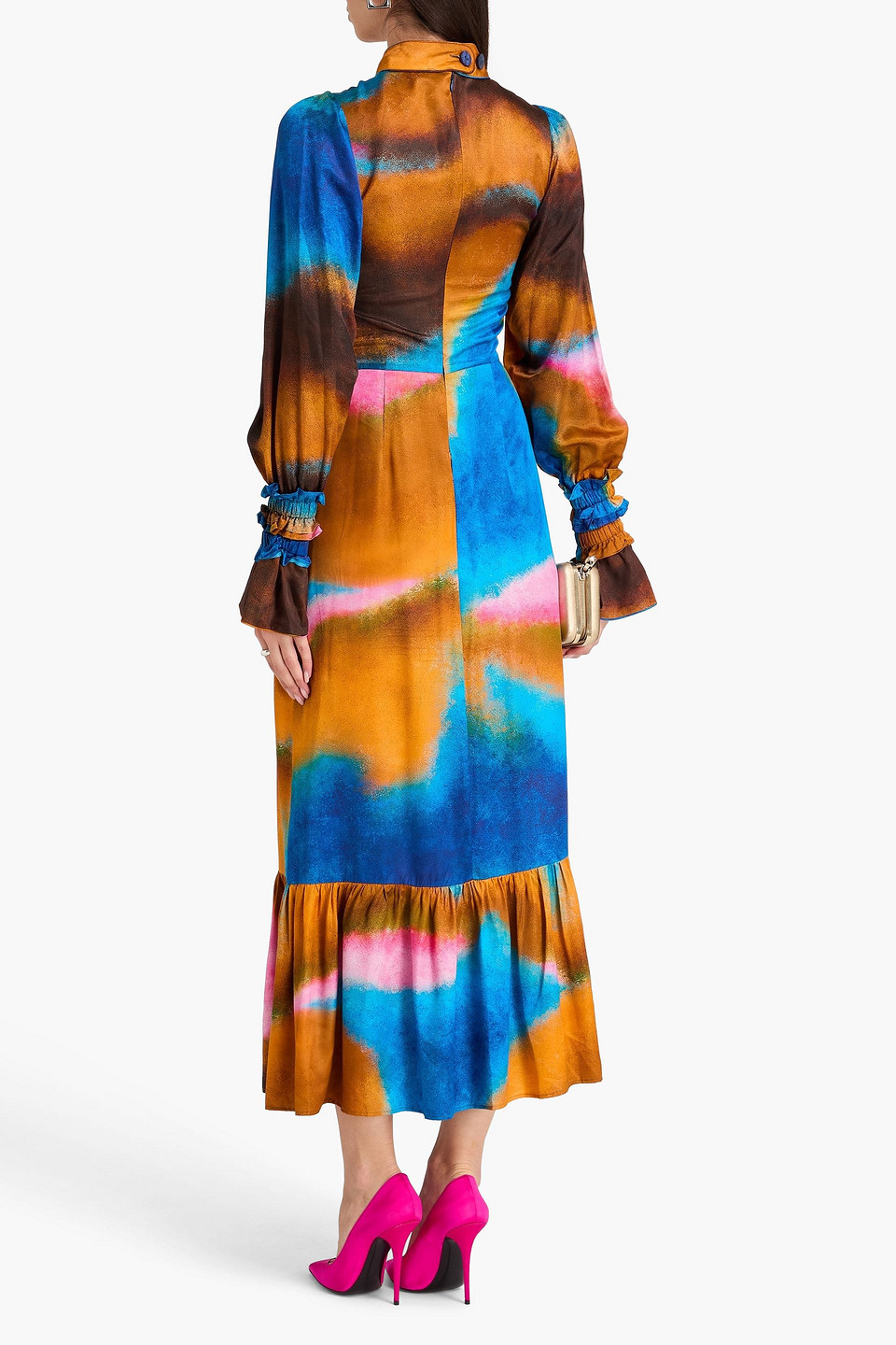  Helmstedt - Maxikleid Aus Satin Mit Print - Bunt - Xs 