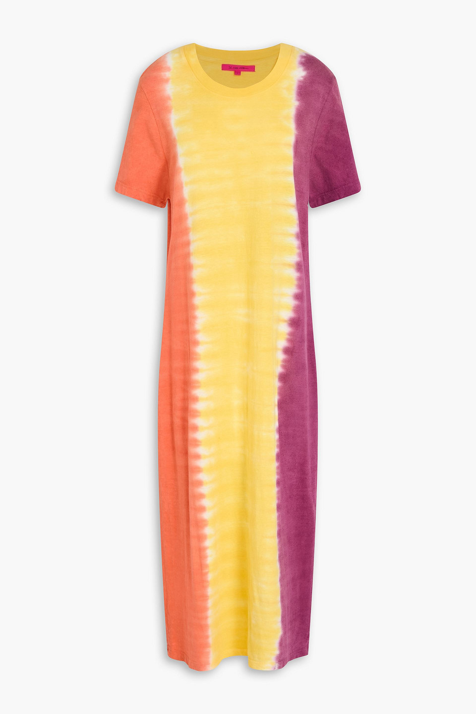 The Elder Statesman Tie-dyed Cotton And Linen-blend Jersey Midi Dress In Multi