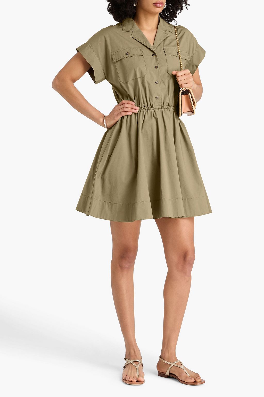 TORY BURCH Cotton-blend poplin mini shirt dress | THE OUTNET