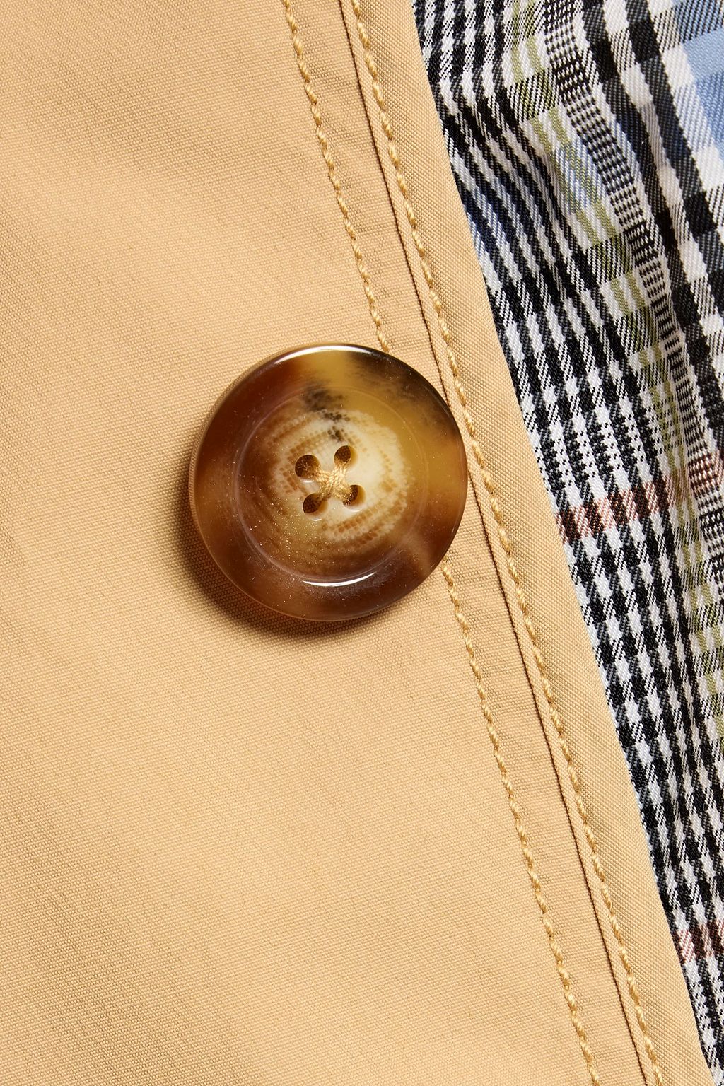 VERONICA BEARD Liam checked patchwork cotton-blend trench coat