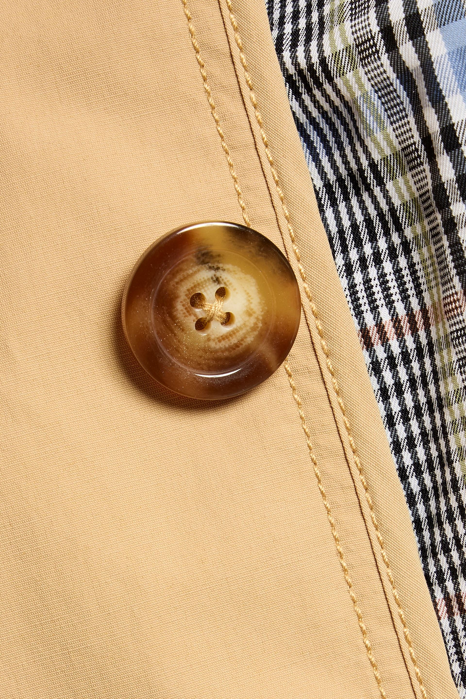 Veronica Beard Liam Checked Patchwork Cotton-blend Trench Coat In Brown