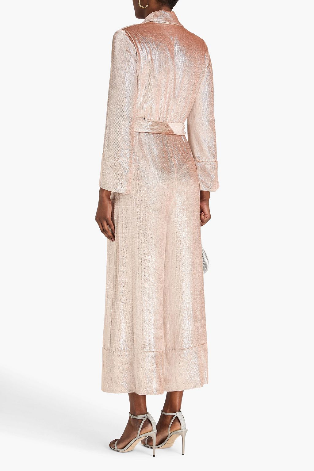 TEMPERLEY LONDON Larisa cropped belted metallic velvet jumpsuit