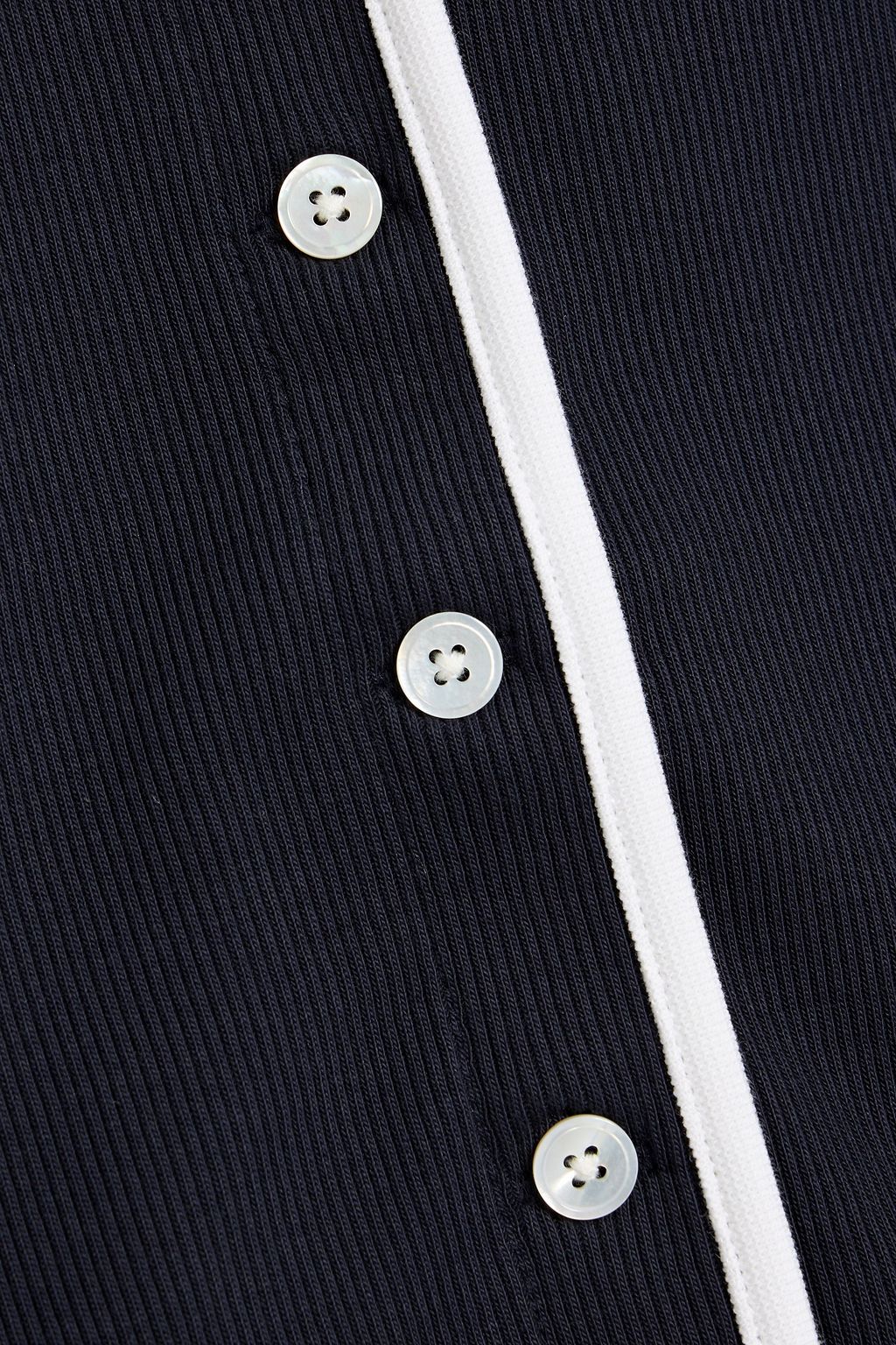 VERONICA BEARD Wilmer ribbed Pima cotton-blend cardigan