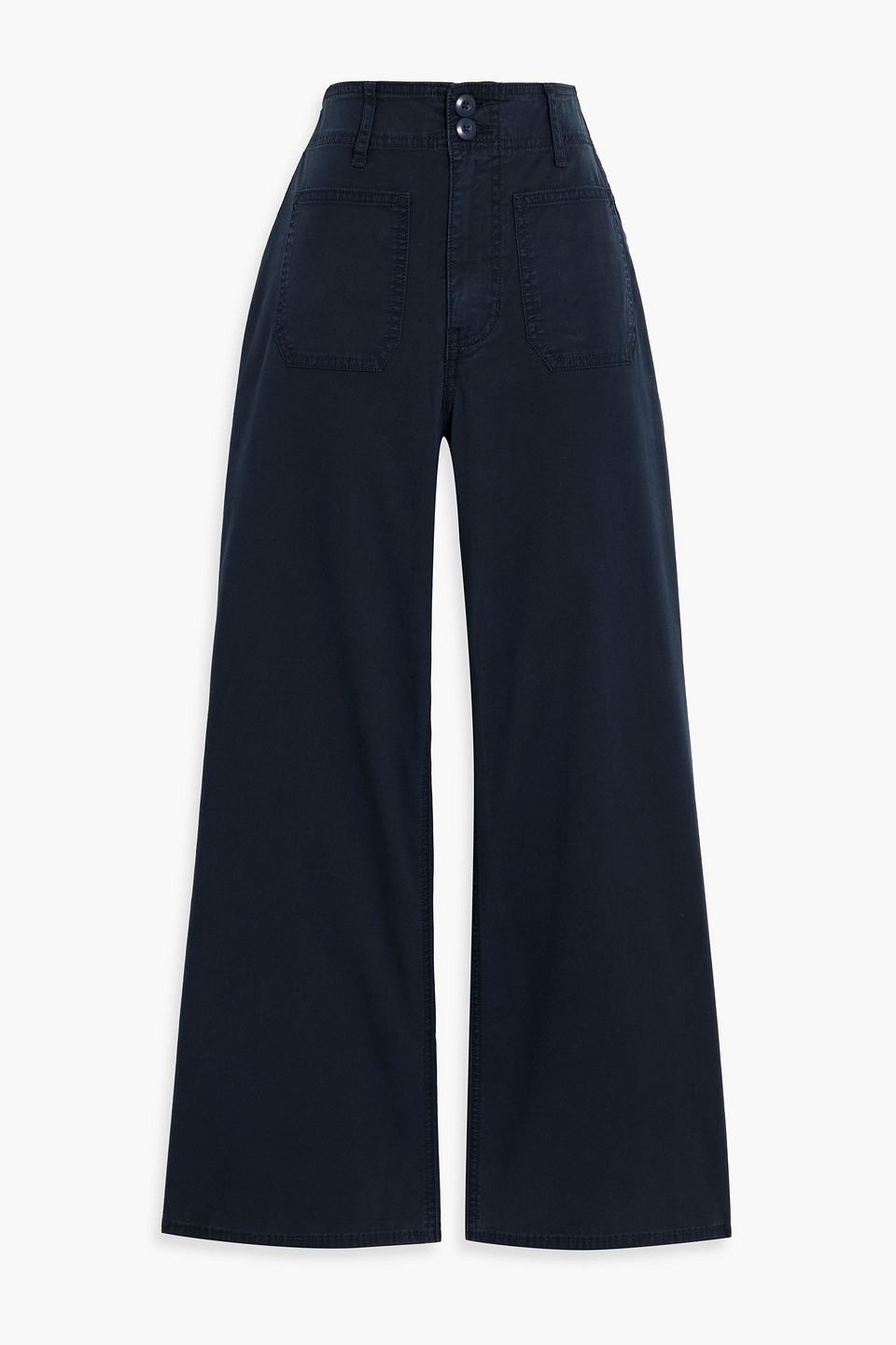 veronica beard - grant cropped high-rise wide-leg jeans - blue - 24