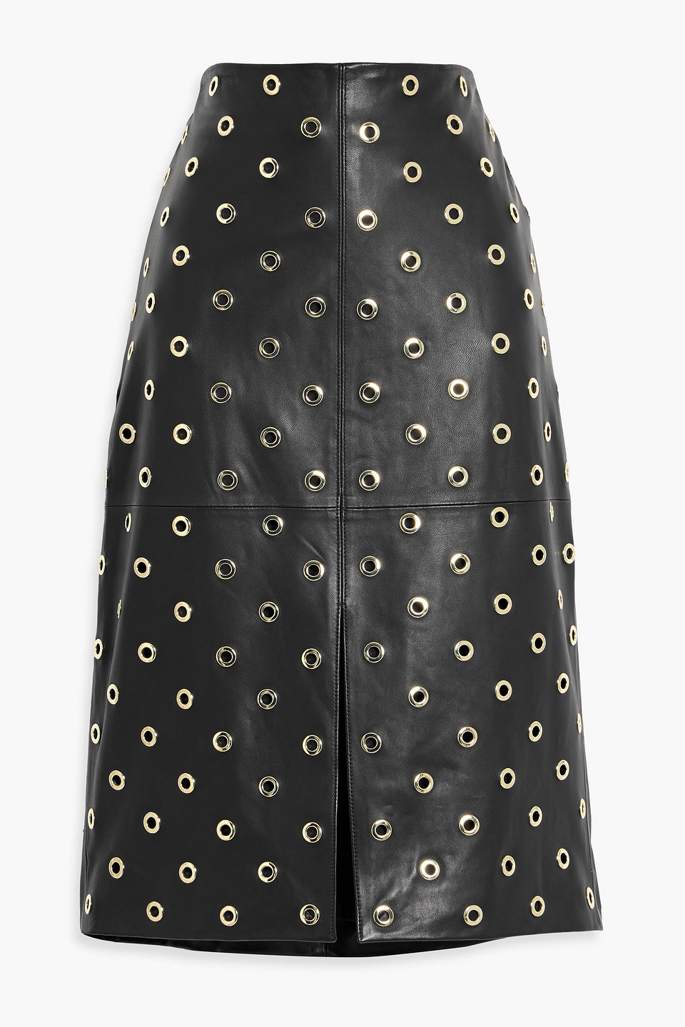 Veronica Beard Anderson Eyelet-embellished Leather Skirt In Multi