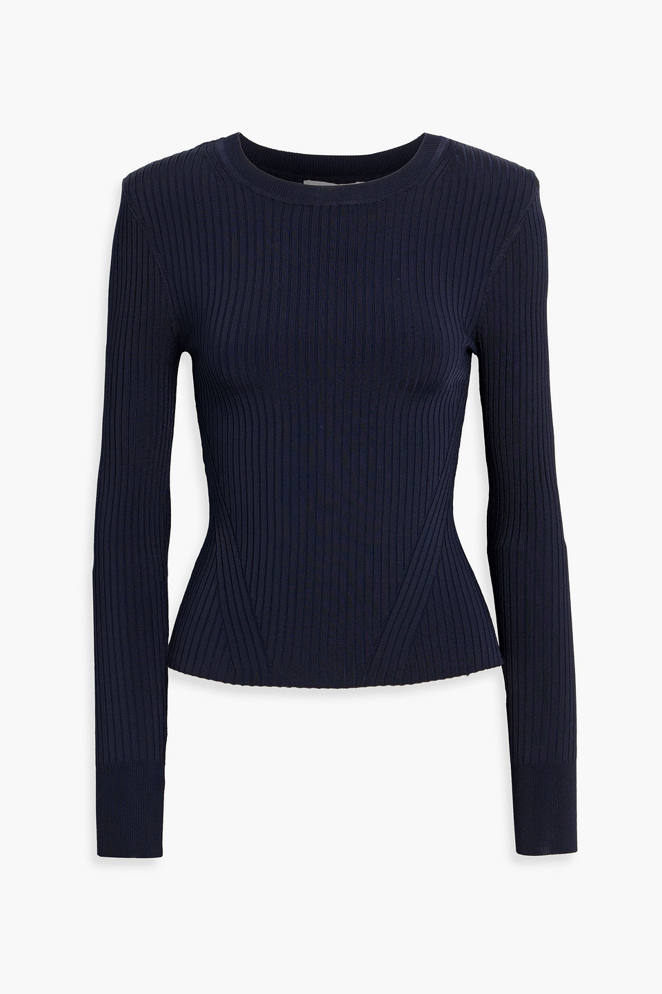 Veronica Beard Acara Ribbed-knit Sweater In Blue