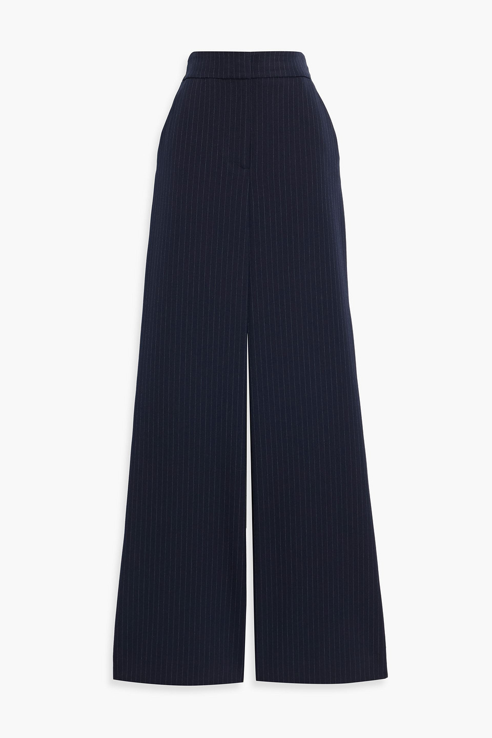 Veronica Beard Tonelli Pinstriped Twill Wide-leg Pants In Blue