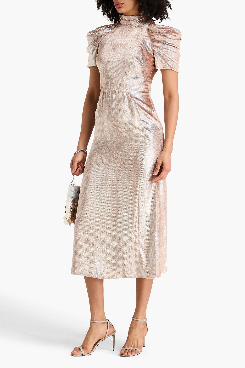 TEMPERLEY LONDON Larisa draped metallic velvet midi dress
