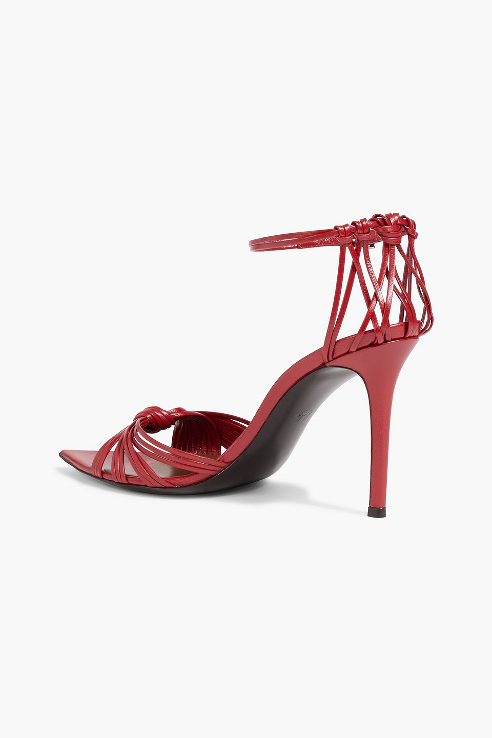 Giuseppe Zanotti Intriigo Knot 90 Leather Sandals In Brown