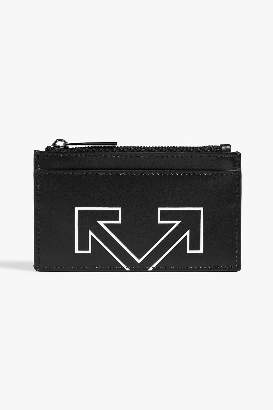 Off-white Heritage Printed Leather Cardholder In Black