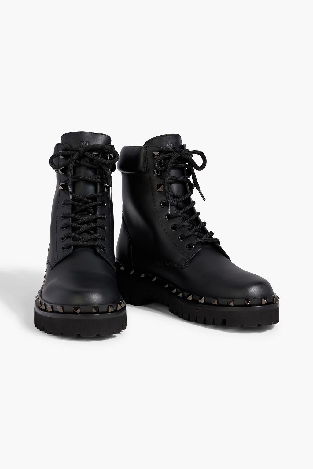 VALENTINO GARAVANI Rockstud M-Way leather combat boots