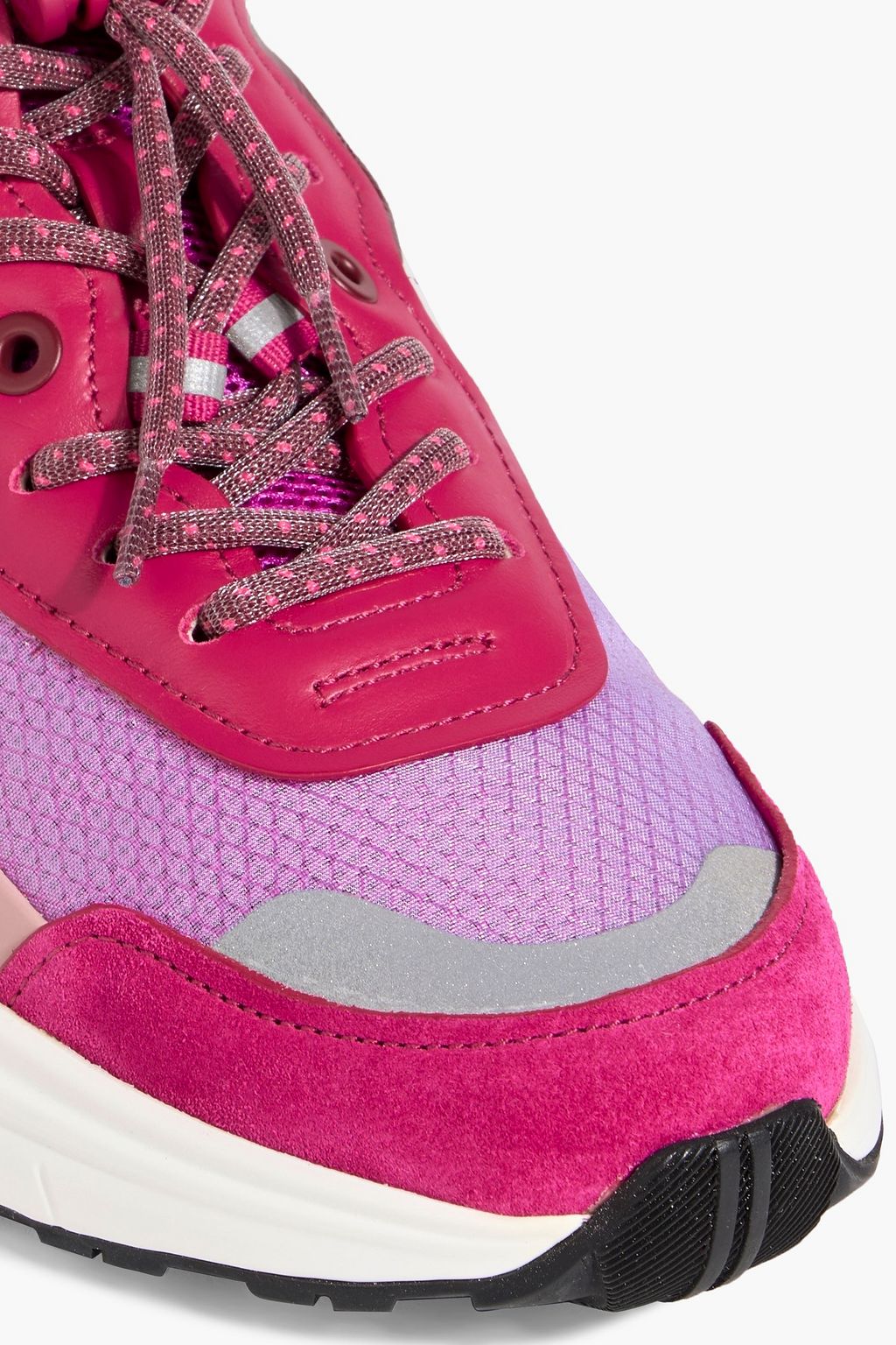 VALENTINO GARAVANI Shegoes mesh, leather and suede sneakers