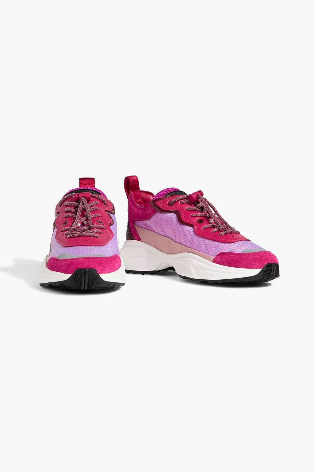 VALENTINO GARAVANI Shegoes mesh, leather and suede sneakers