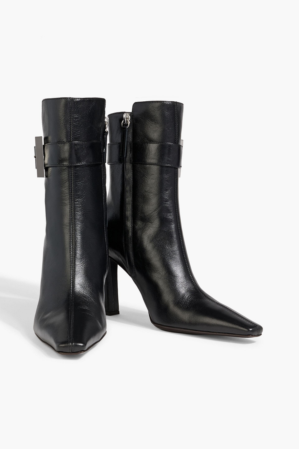 Giuseppe Zanotti Seattle 90 Buckled Leather Ankle Boots In Black