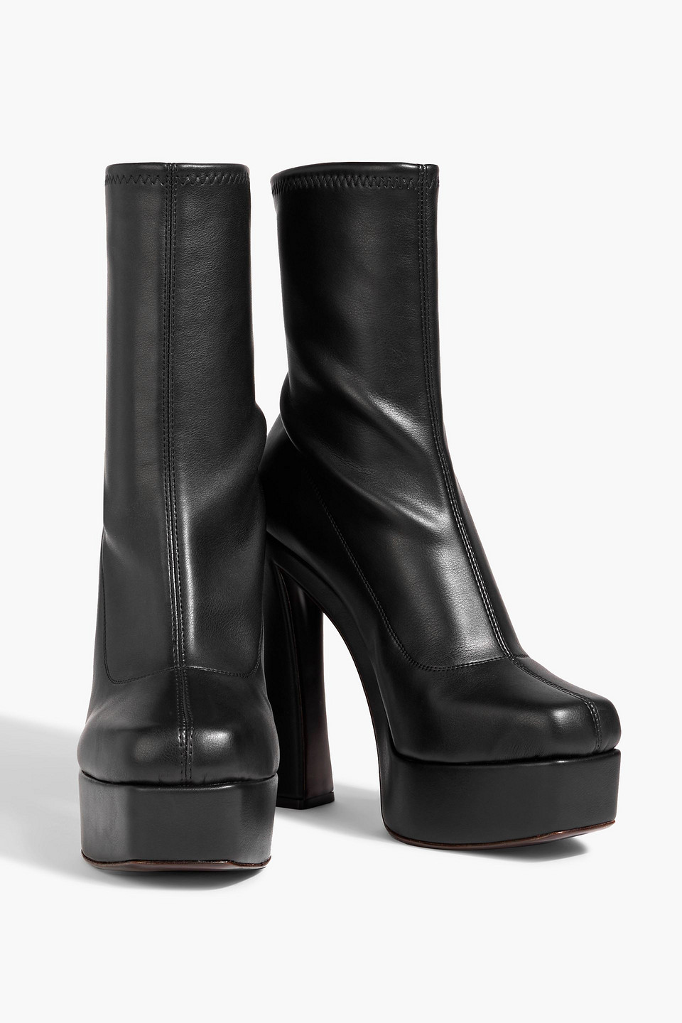 Giuseppe Zanotti Aureliee Stretch-leather Platform Sock Boots In Black
