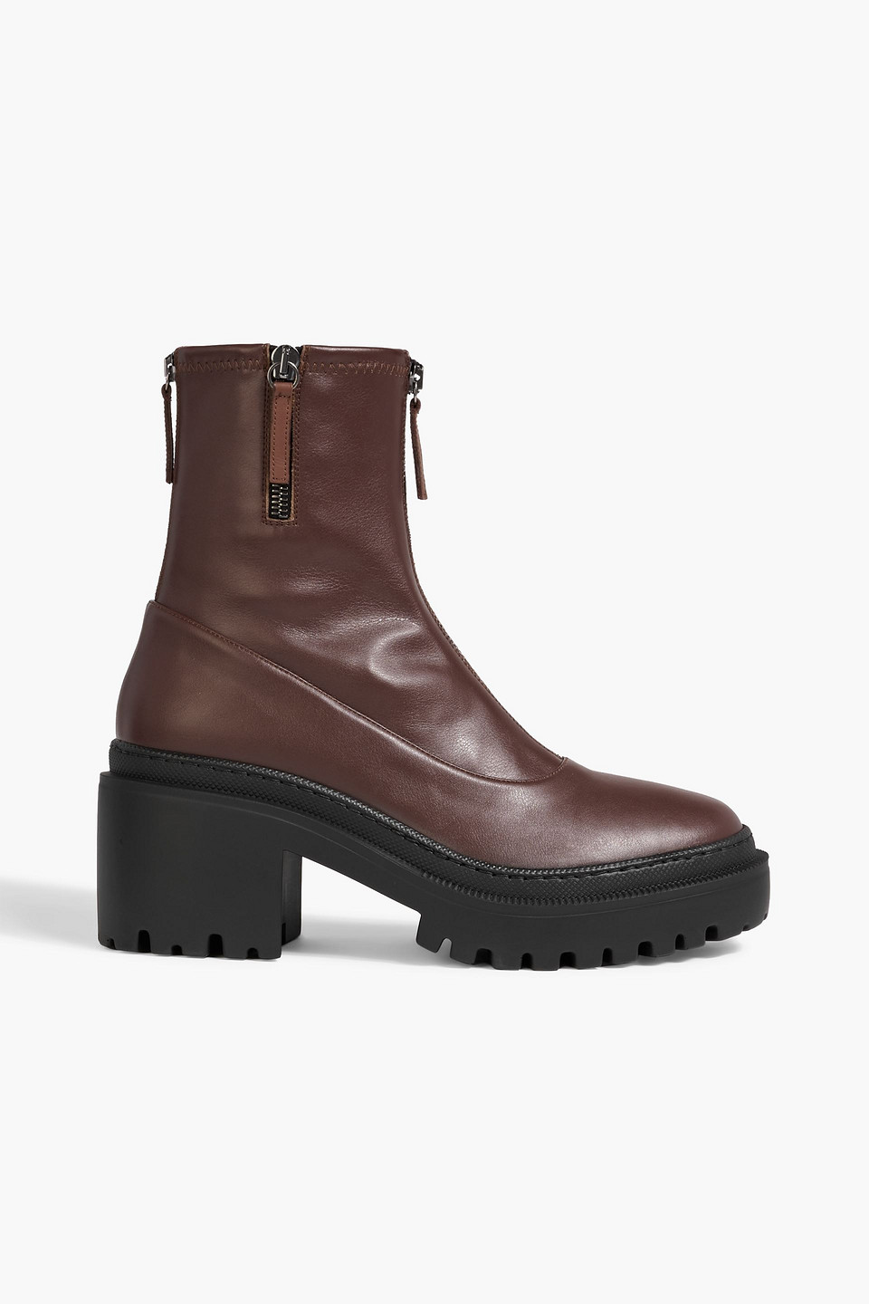 Giuseppe Zanotti Lionora Zip-detailed Stretch Ankle Boots In Brown
