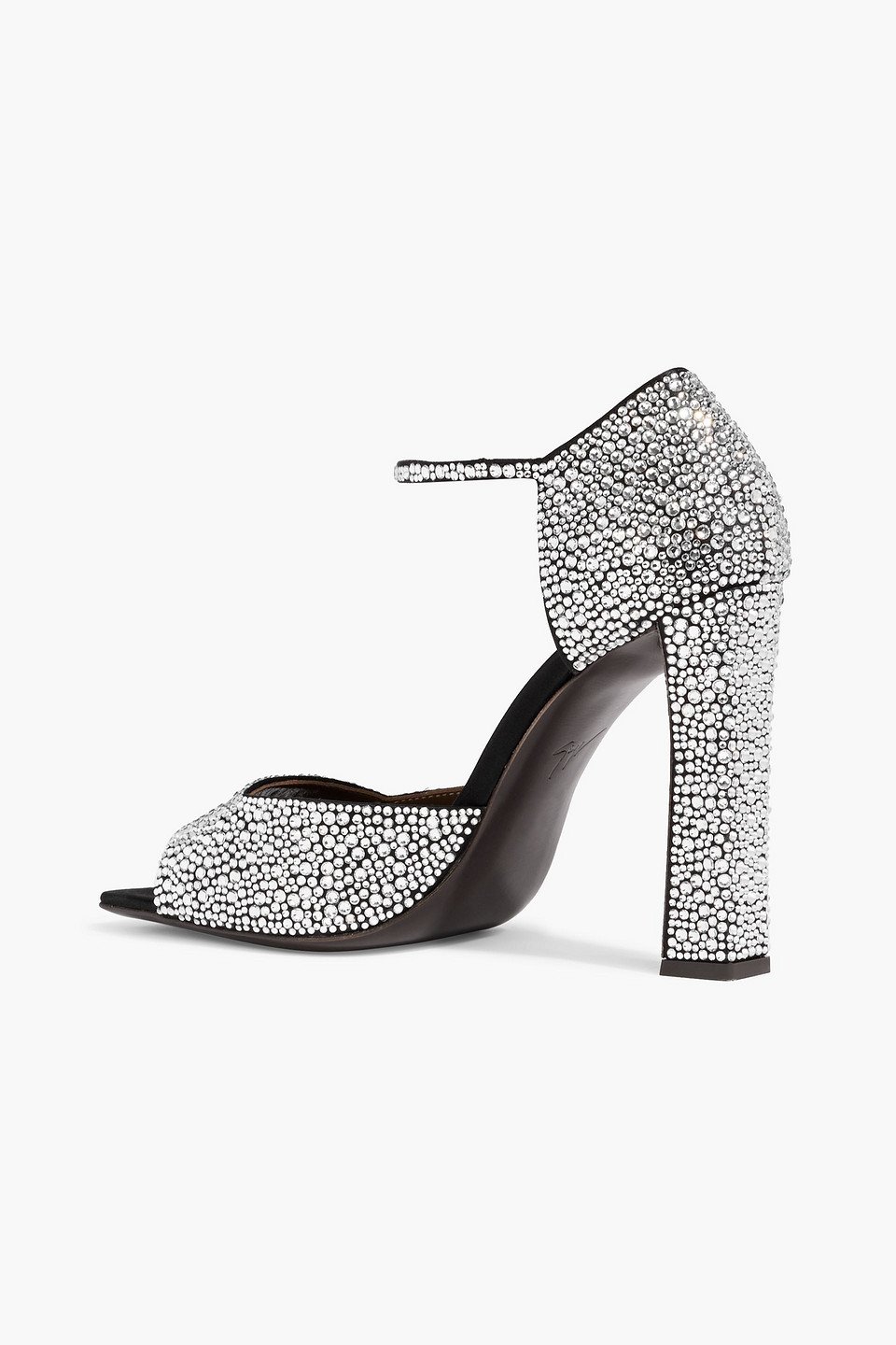 Giuseppe Zanotti Mya 105 Crystal-embellished Satin Sandals In Silver