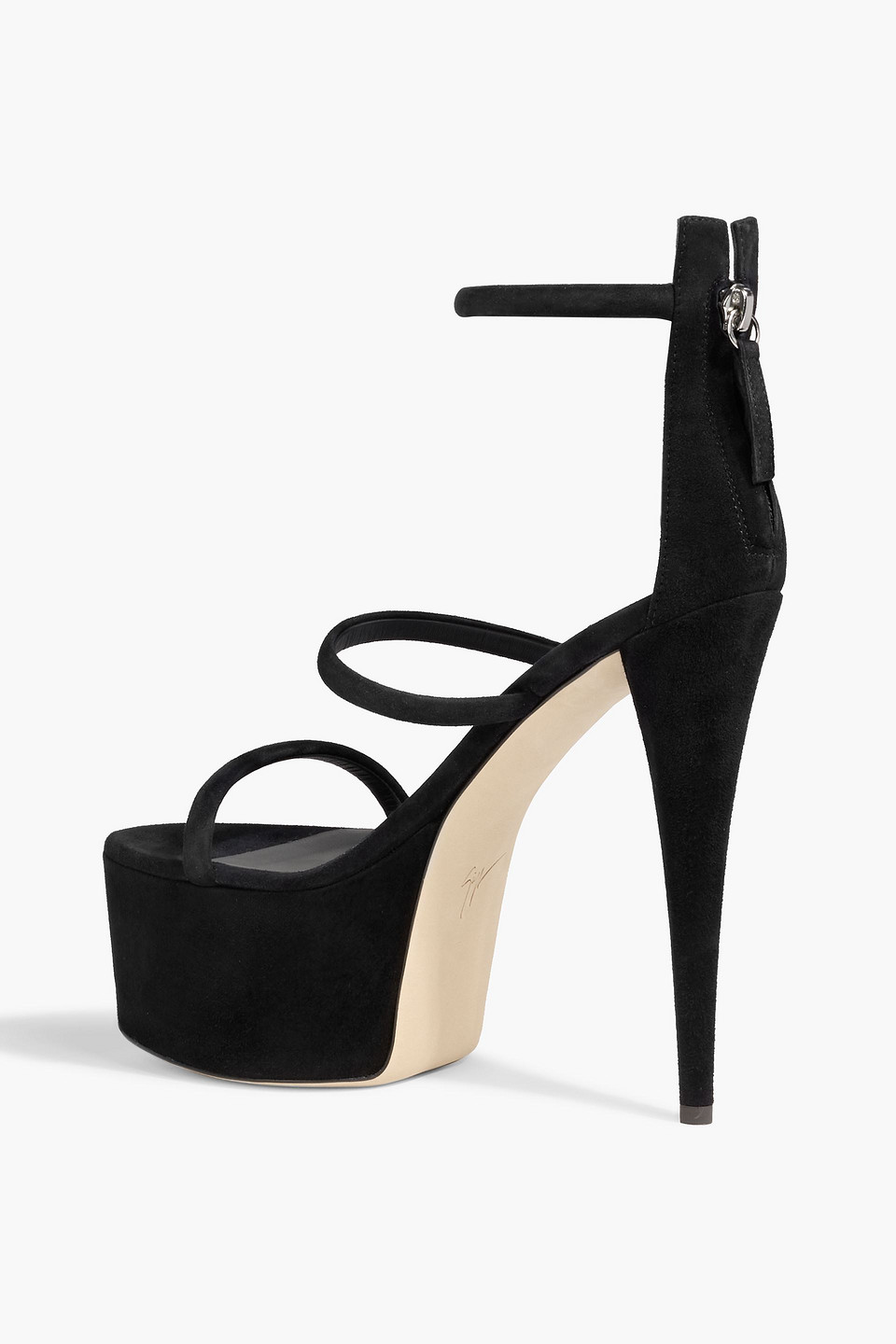 Giuseppe Zanotti Gz-aida Suede Platform Sandals In Black
