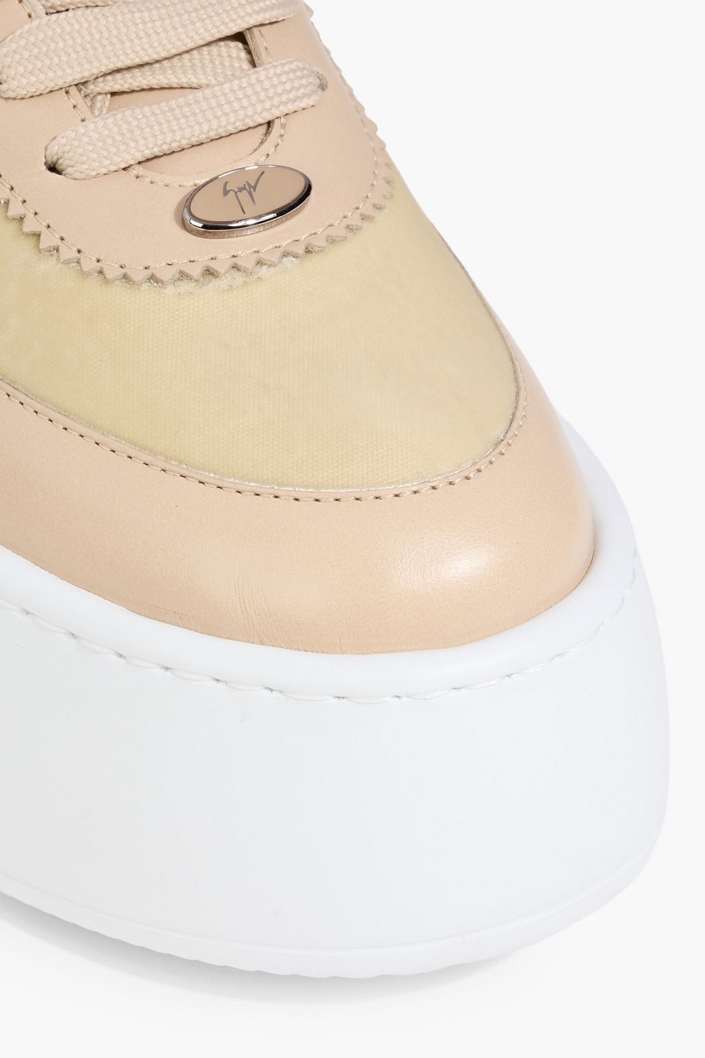 GIUSEPPE ZANOTTI GZ League Maxi velvet and leather platform sneakers