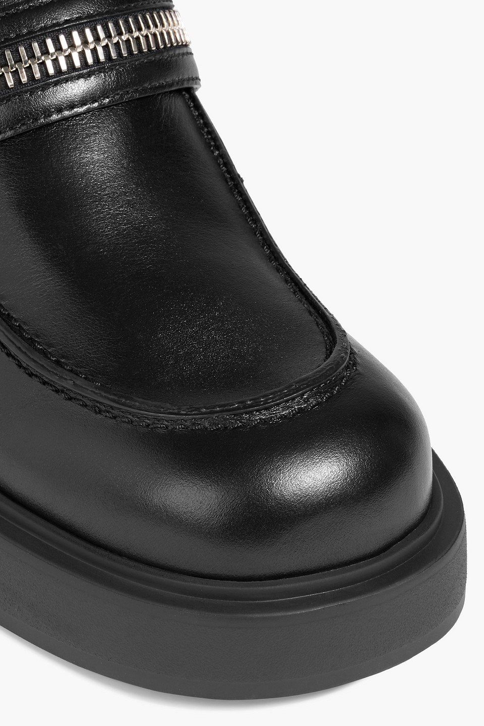 Giuseppe Zanotti Murphie Zip-detailed Leather Loafers In Black