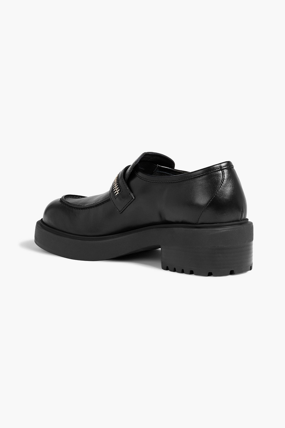 Giuseppe Zanotti Murphie Zip-detailed Leather Loafers In Black