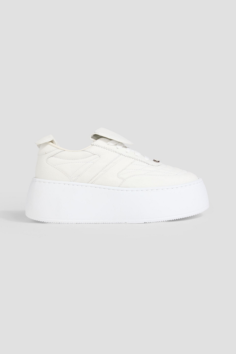 giuseppe zanotti - gz league maxi quilted leather platform sneakers - white - eu 38.5